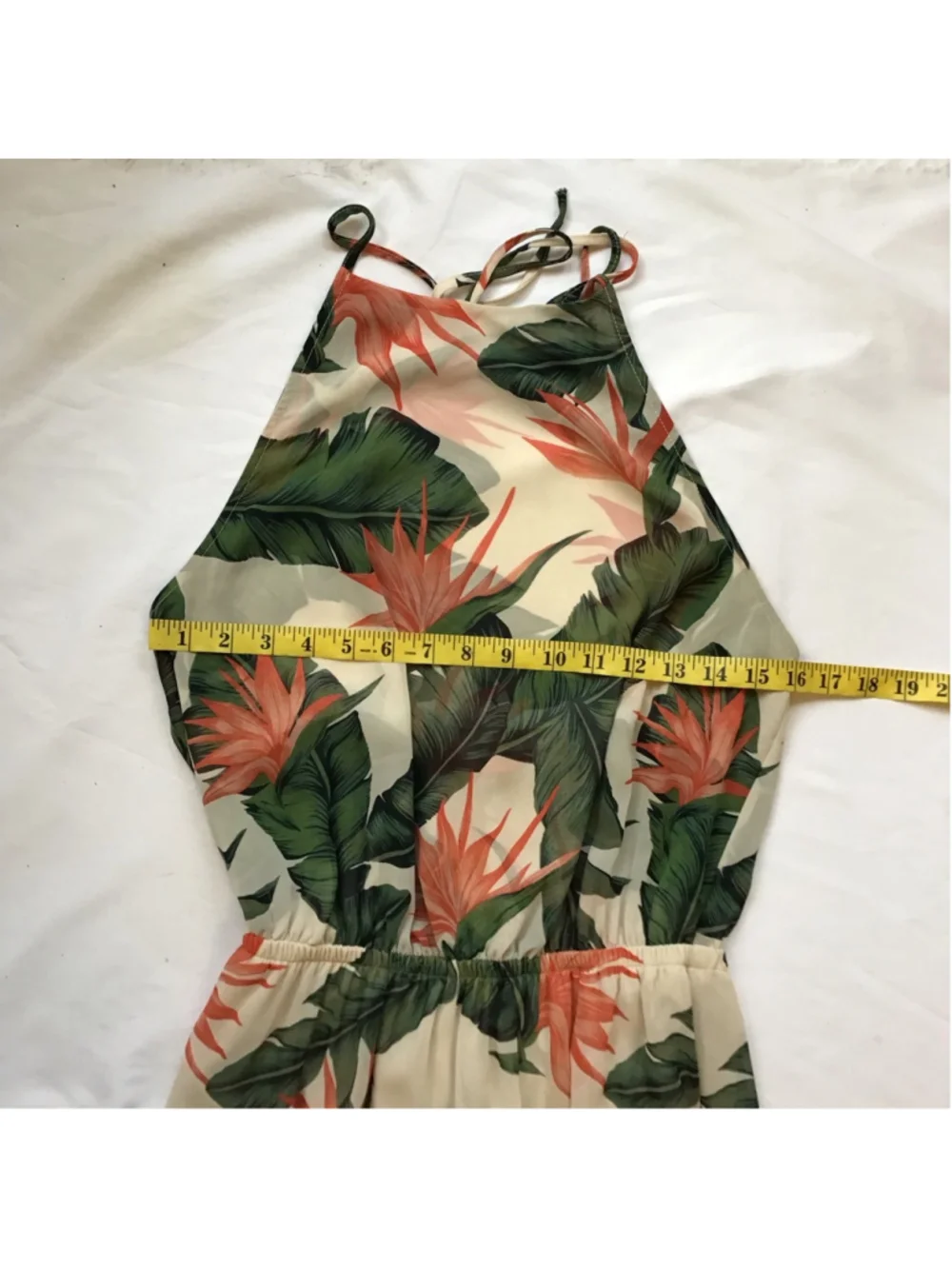 Show Me Your Mumu Women Elegant Fun Maxi Dress L White Green Tropical Print - Picture 11 of 14